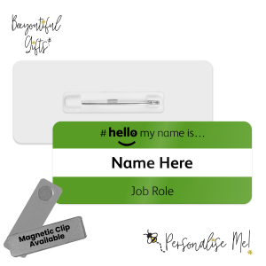 Name Badge - Coloured Duo Band Hello My Name is... - Dark Green