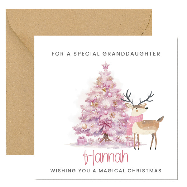 Granddaughter Christmas Card Personalised Christmas Card for Grandchild - Standard Smooth Card