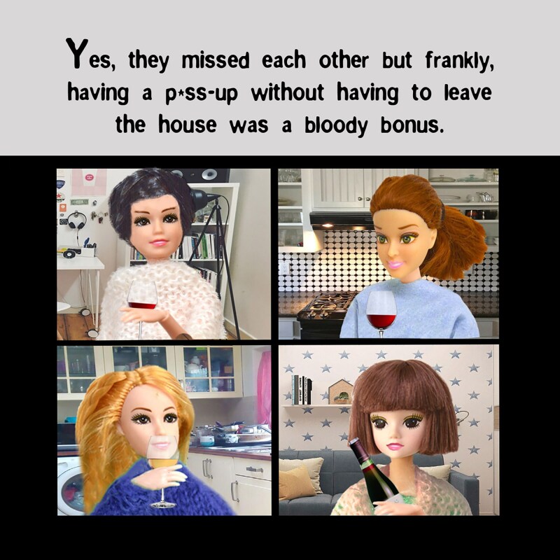 Doll Coaster | Zoom meeting | Funny coaster for her | kids | drink | Wine coaster | tea | coffee | gift