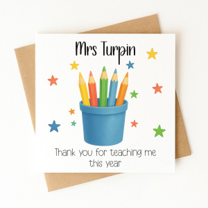 Personalised Thank You Teacher Card - Thank You For Teaching Me This Year