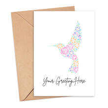 Personalised Custom Message Card - Papercut Hummingbird - Small (A6)