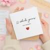11th Anniversary Card For Wife, Husband, Girlfriend or Boyfriend, Simple Love Heart, Modern & Charming Gesture - Square (5.5x5.5) / Blank Inside