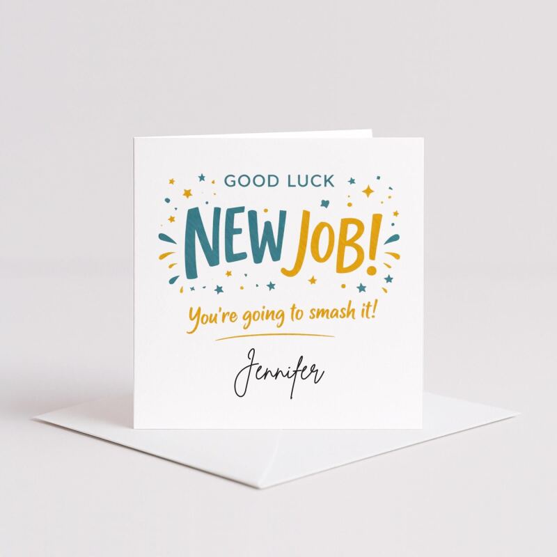 New Job Card for Her &ndash; Personalised Congratulations Card for a New Role - Smooth No Message - Kraft Brown