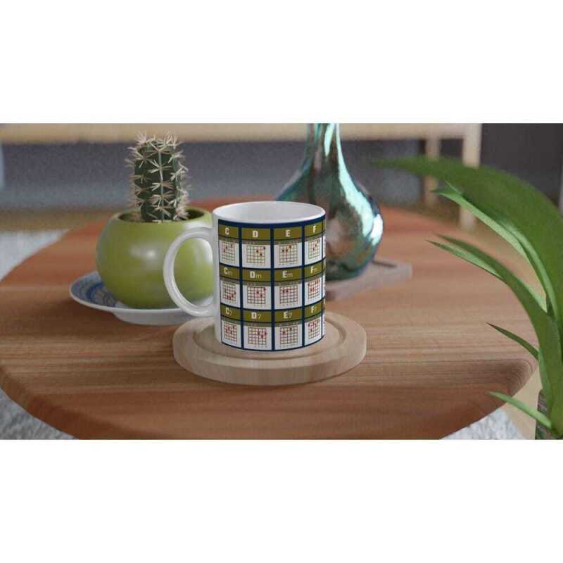 Custom 21 Guitar Chords Mug - Ceramic White