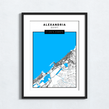 Alexandria - Egypt - Map Print - A4