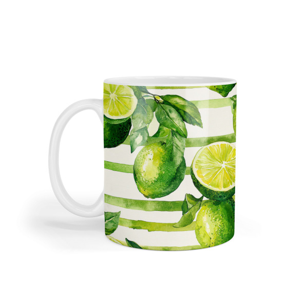 Ceramic Mug - Fruity Lime Stripes