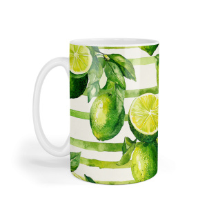 Ceramic Mug - Fruity Lime Stripes