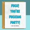 Funny 40th Birthday Card - Personalised inside if required - For Him or For Her - Perfect greetings card for someone turning 40 years old - Blank inside - Regular - Matte
