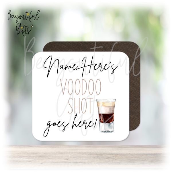 Personalised Shot Glass Coaster - Name's Voodoo Shot Goes Here!