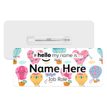 #hello my name is... Name Badge - Hot Air Balloons