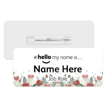 #hello my name is... Name Badge - Winter Foliage Border