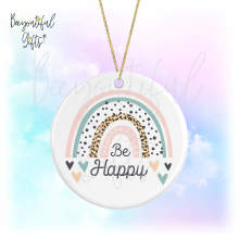 Positivity Ceramic Decoration - Be Happy Boho Rainbow