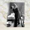 Kissing couple - vintage black and white themed card - 12.6 x 17.7cm and blank inside - made in the UK