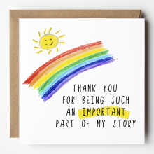Thank You Teacher Card - Thank You For Being Such An Important Part of My Story - Standard Smooth Card