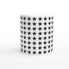Black Star In Lines Patterned Mug - Ceramic White