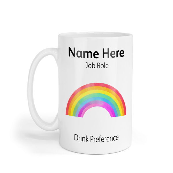 Personalised Ceramic Mug - Boho Watercolour Rainbow