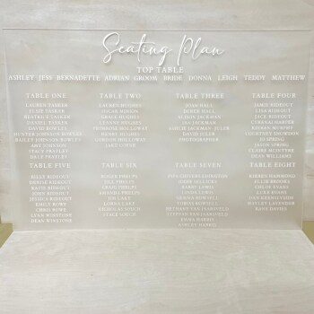 Wedding Table Plan / Seating Plan / A2 Acrylic Sign / Personalised Sign / Acrylic Seating Plan / Welcome To The Wedding /