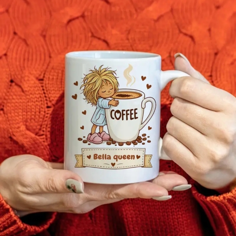 Personalised Sleepy Girl Coffee Mug ☕💕