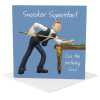 Snooker superstar birthday card for him - designed by Erica Sturla - 15cm square and blank inside, made in the UK