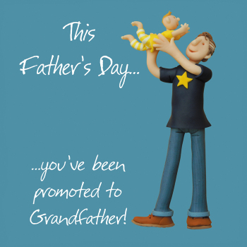 Holy Mackerel Promoted to Grandfather on Fathers Day, an Erica Sturla 150mm square Fathers Day card for a new Grandad, from, blank inside for your message