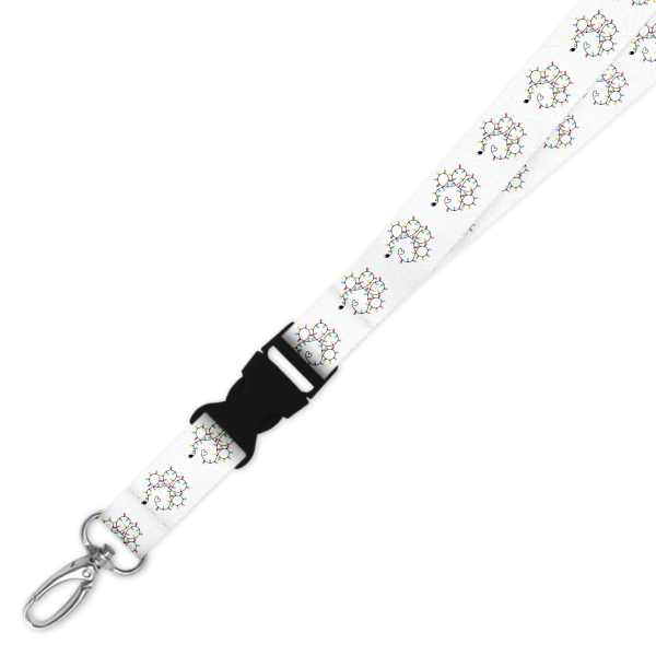 Double Breakaway Lanyard - Christmas Lights Paw Print