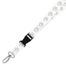 Double Breakaway Lanyard - Christmas Lights Paw Print