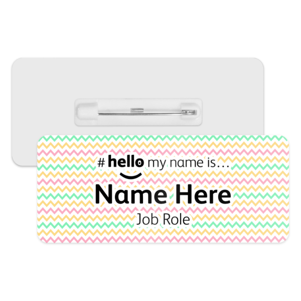 #hello my name is... Name Badge - Pastel Easter Zig Zags