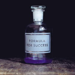 Holy Mackerel formula for success retro themed blank greeting card for him or her - designed by Andy Poplar - 15cm square and blank inside for your message