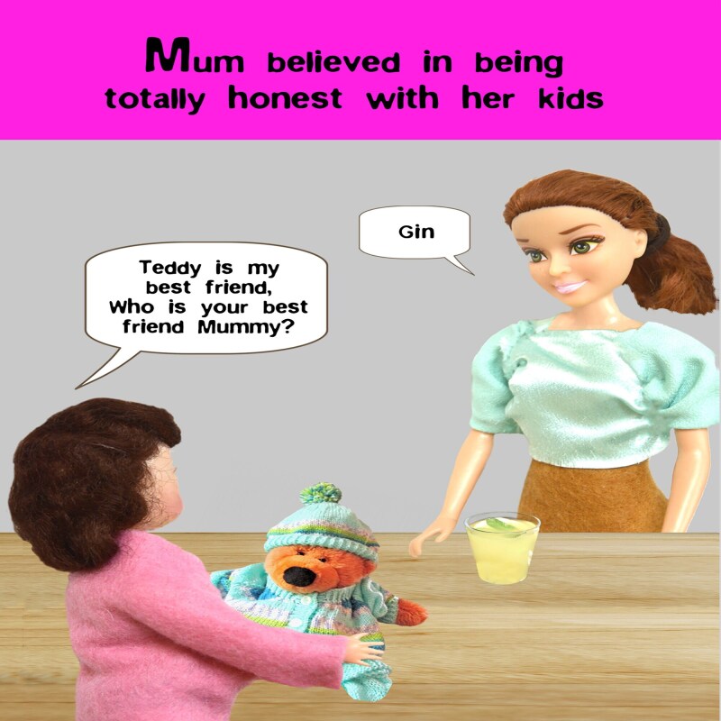 Doll Card | Funny Mum Card  | Gin | Funny Card | Birthday Card | Homeschooling | Parenting | Mum Birthday Card