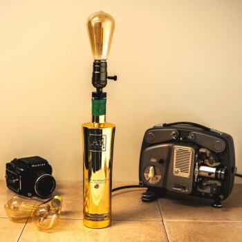 AU Gold - Watermelon/Blue Raspberry/ Black Grape -70 CL Table Lamp - Upcycled - Man Cave - Fathers Day - Gifts For Him - lighting