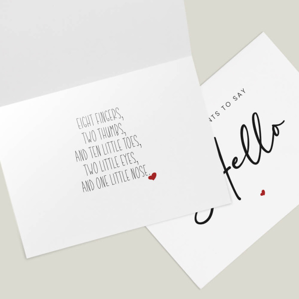 Pregnancy Announcement Card - Someone Wants To Say Hello - Small (Approx. A6 | 105mm x 148mm | 4.1in x 5.8in) - Standard Smooth Card