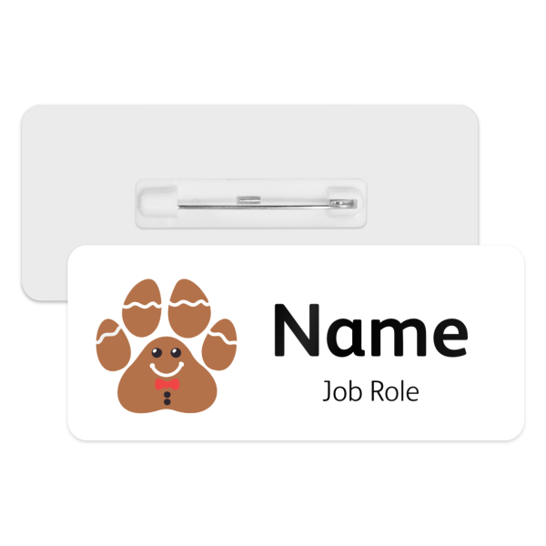 Personalised Vet Name Badge - Gingerbread Paw Print