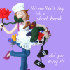 Holy Mackerel short break Mother's Day card for a mum - designed by artist Erica Sturla - 15cm square and blank inside for your message - made in the UK