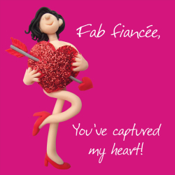 Holy Mackerel fab fiancee funny Valentines day card - designed by artist Erica Sturla - 15cm square and blank inside for your message - made in the UK