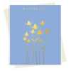 A little note greeting card embellished with a gold foil teasel design -  designed by artist Eloise Hall - 15.7 x 11cm and blank inside