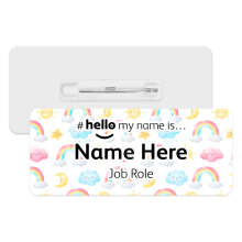 #hello my name is... Name Badge - Smiling Weather Icons