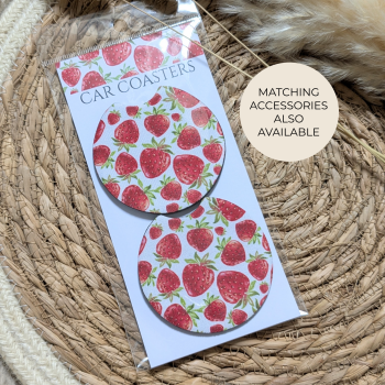 Strawberry Car Coasters