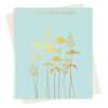 Happy birthday card with a pretty gold foil echinacea print - designed by artist Eloise Hall - 15.7 x 11cm and blank inside