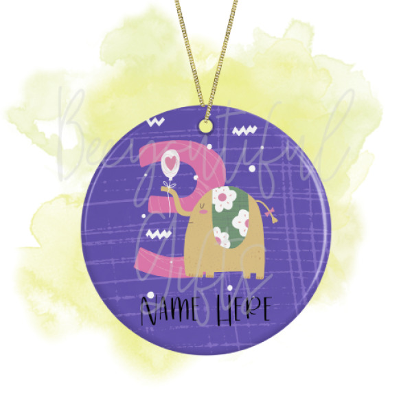 Personalised Birthday Ceramic Decoration - Animal Number