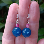 Jade Crystal Bead Sterling Silver Earrings