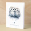 Anniversary or Valentine's Card for Her or Him Anniversary Card for Wife Valentines Day Card For Husband Boyfriend or Girlfriend Owl Card - Large (5x7) / Blank Message
