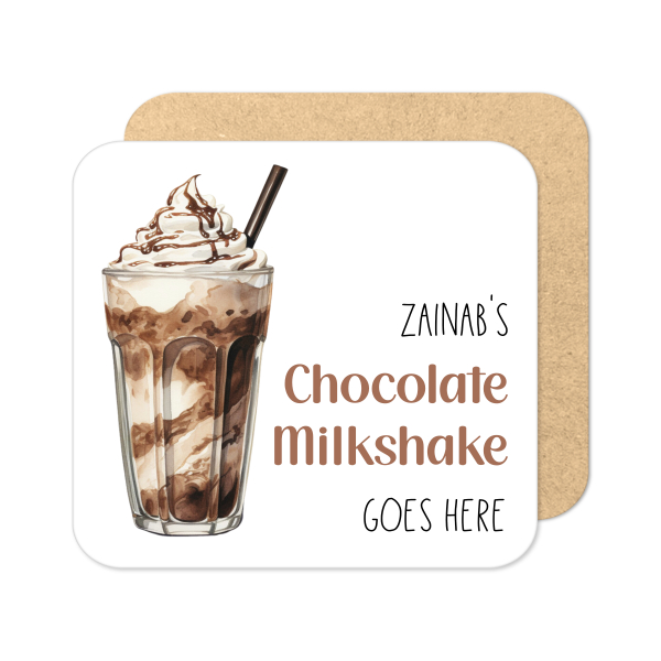Personalised Chocolate Milkshake Coaster | Personalised Milkshake Coaster