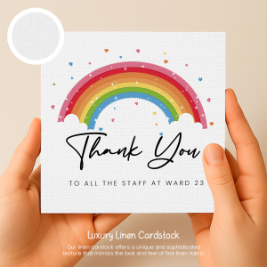 Personalised Thank You Card - To The Hospital Staff - Luxury Linen Textured Card