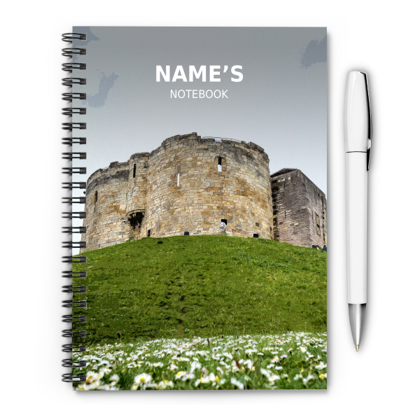 Personalised A5 Artwork Notebook - Clifford's Tower - York