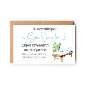 Personalised Spa Day Themed Gift Voucher with Envelope