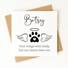Personalised Sympathy Card - Your Wings Were Ready, But Our Hearts Were Not - Standard Smooth Card