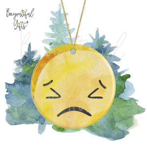 Watercolour Emoji Ceramic Christmas Tree Decoration - Persevere