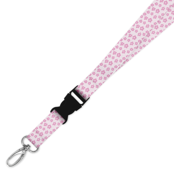 Double Breakaway Lanyard - Retro Pink Daisies