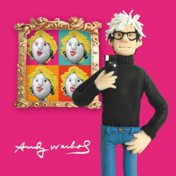 Warhol, an art themed greetings card from Erica Sturla's Artist at Work range, 150mm square and blank inside for your message