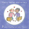 Holy Mackerel same sex LGBTQ+ 3rd Leather anniversary card (female) by Rosie Brooks - blank inside - 15cm square